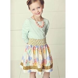 ▶️ Matilda Jane ◀️ SITTING PRRTTY Seafoam Dot /Floral Dress. Girls 12
